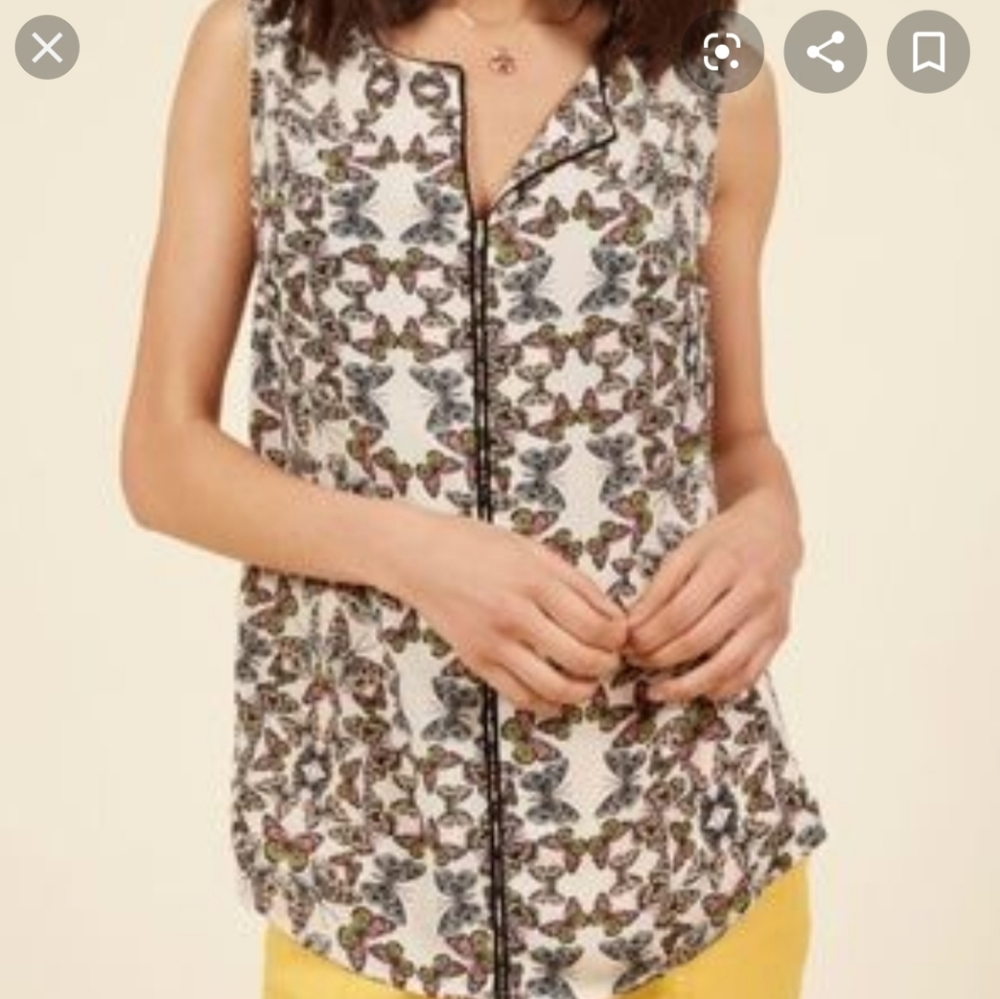 Podcast Co-host Sleeveless Top In Butterflies